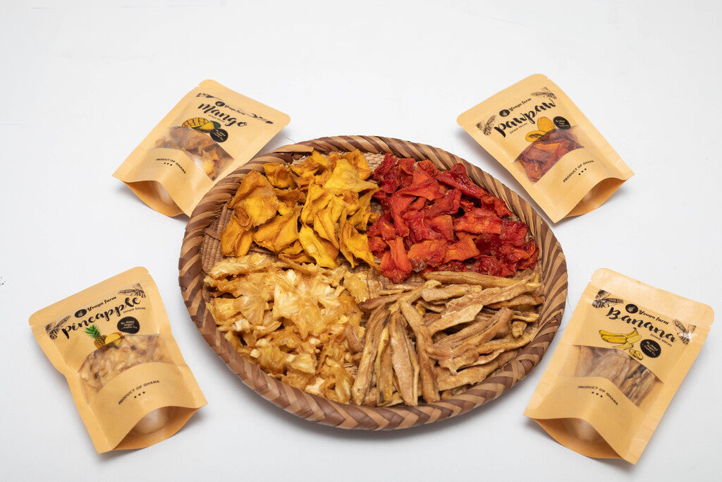 dried tropical fruits arranged nicely